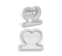 Gitekain Mother's Day Mold, Mama Letter, Love Hollow Ornament Mould, Non-Stick Reusable Tray, Easy Release Silicone Plaster Resin Tool, Ideal for, And Home Decor, 9.1x9.9cm