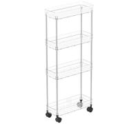 Gitekain Small Rolling Cart, Household Organizer with Wheels, Multifunctional Tiered Utility Cart, Compact & Space-Saving Storage for Bathroom, Living Room, Kitchen, Acrilico, ABS, Metal