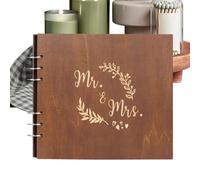 Gitekain Spiral Bound Wedding Guest Book, Wooden Cover Registry Sign-in Book for Collecting Messages And Wishes, Elegant Keepsake for Weddings, Anniversaries, Birthdays, Bridal Showers, or Parties