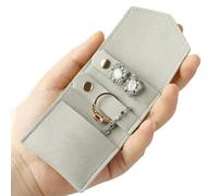 Gitekain Travel Jewelry Pouch, Portable Foldable Organizer, Multi-Use Storage, Soft and Compact Design, Accessories Case for Necklaces, Bracelets, or Toiletries, Gray, Pink, White