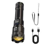 Gitekain Waterproof Flashlight, Camping Flashlight, Zoomable Rechargeable Flash Lights Torch 3 Modes 250,000 Waterproofs for Camping, Long Range 3000N+