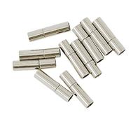 Gitohoni 10 Set di Colla in Pelle Argento in Chiusura a Baionetta con Chiusura a Tubo per Gioielli, 14 X 3 Mm, 20x7mm, 17X4MM