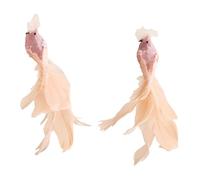 Gitohoni 2 Decorazioni Artificiali a Forma di D'uccello, Statuette di Uccelli, Sculture Realizzate in Schiuma E Piume, Fatte a Mano per Alberi, Rosa