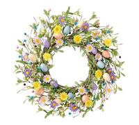Gitohoni Ghirlanda Pasquale Artificiale con Uova Ornamento Floreale Creativo Da Appendere Centrotavola Decorativo Artigianato in Materiale Pp Durevole Adatta P, Style D