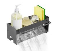 Gitohoni Kitchen Caddy Sink Organizer - Acciaio inossidabile 3 in 1 antiruggine Porta spugna Cestino per sapone Porta strofinacci per piatti Supporto per asciugatura Vassoio di scarico automatico