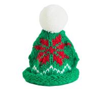 Gitohoni Mini Cappello Natale Cappellino Lana Lavorato a Maglia Ornamento Decorativo Accessorio per Bambole Alberi Bottiglie Adatto per Festa Casa Regalo, Verde Bianco