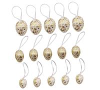 Gitohoni Ornamenti Pasquali Dorati a Forma di Uovo, Pendenti in Plastica Riutilizzabili, Decorazioni per L'albero.