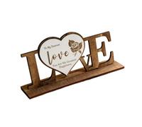 Gitohoni Ornamento Da Scrivania in Legno a Forma di Cuore, Decorazione Decorativa, Centrotavola, D'arredo per Il Soggiorno, Regalo, Inglese Bianco