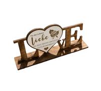 Gitohoni Ornamento Da Scrivania in Legno a Forma di Cuore, Decorazione Decorativa, Centrotavola, D'arredo per Il Soggiorno, Regalo, Tedesco Bianco