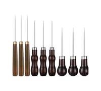 Gitohoni Set di 9 Punteruoli con Robusti Manici in Legno per Cucito, Lavorazione Della Pelle, Marcatura E Riparazione, Ideale per Hobbisti, Calzolai E per Il F