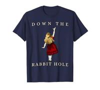 Giù Il Coniglio Buco Vintage Alice nel Paese delle Maglietta