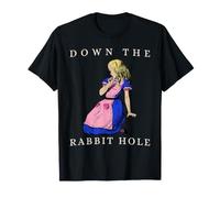 Giù Il Coniglio Buco Vintage Alice nel Paese delle Maglietta