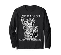 Giù le mani fuori Medicare Penguin Statua della Libertà resistere alla protesta Maglia a Manica