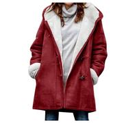 Giubbino 100 Gr Donna Giacca Donna Autunno Cappotto Invernale Lungo Impermeabile Giacca Fodera in Pile Teddy Con Cappuccio Cappotto Parka Cappotti Ispessito Caldo Giubbotto Sherpa Elegante Piumino L