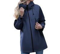 Giubbino Antipioggia Donna Resistente Al Sole Viaggi Giacca Da Pioggia Portatile Media Lunghezza Traspirante Cappotto Con Cerniera Antivento Outdoor Trench Ripiegabile Con Cappuccio a Vento Giacche