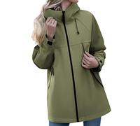 Giubbino Antipioggia Donna Resistente Al Sole Viaggi Giacca Da Pioggia Portatile Media Lunghezza Traspirante Cappotto Con Cerniera Antivento Outdoor Trench Ripiegabile Con Cappuccio a Vento Giacche