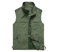 Giubbino da Pesca Uomo Gilet Smanicato, Viaggio Tasche Gilet Sport Giubbino da Lavoro Cronista Fotografi Senza Maniche con Multi-Tasche Gilet Uomo Invernale per La Fotografia Safari Campeggio