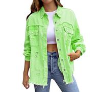 Giubbino di Jeans Donna- Giacca di Denim da Donna- Donna Ragazze Casual Giacche di Jeans Manica Lunga Outerwear Giubbino Denim Giubbino Donna Primaverile Giacca Corta Donna Denim Jean Jacket
