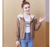 Giubbino Donna Giacca Piumino Corto Elegante Leggero Beige Cappuccio 04180