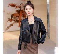 Giubbino Giubbetto Chiodo Donna Giacca Nero Pelle Sintetica Ecologico 24231