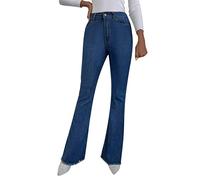 Giubbino Jeans con Strass Donna Curvy Jeans da Donna a Vita Alta Shaping Bootcut Slim Fit e Gamba Larga Pantaloni Moda Curvy Pantaloni Vita Alta Elasticizzati Zampa