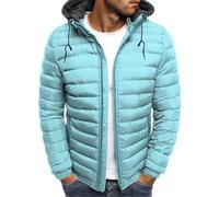 Giubbino Uomo Autunno Invernale Piumino Caldo Casual Tinta Unita Giubbotto Uomo Invernale Giacca Comodo Trapuntato Trekking Antivento con Zip e Cappuccio Piumini per Quotidiano Lavoro Scuola Moto