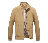 Giubbino Uomo Leggero, Bomber Uomo Primaverile Casual Bomber Leggero Jacket Classica Cotone Softshell Cappotto Sottile Sportiva Tasca con Cerniera