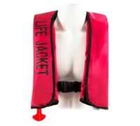 Giubbotti di Salvataggio River Vest Unisex Gonfiabile con Sistema di Gonfiaggio Manuale e Orale per Sicurezza in Acqua Barca Pesca Nuoto Surf(Red)