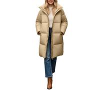 Giubbotti Invernali Donna Piumini Invernali Donna Cappotto Lungo Trapuntato Caldo Invernale da Parka Antivento con Cappuccio Piumino Imbottito Le Camelie Khaki S