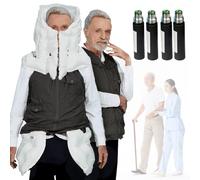 Giubbotto anticaduta con airbag per anziani, indossabile, per persone epilettiche o cieche, abbigliamento anticaduta con APP e funzione di allarme di monitoraggio remoto,Black-3XL