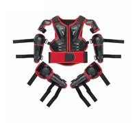 Giubbotto antiproiettile per moto per bambini gilet antiproiettile per motocross con ginocchiere e gomitiere set di protezioni per moto, accessori di sicurezza da corsa per 5-13 anni,Red-One Size