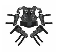 Giubbotto antiproiettile per moto per bambini gilet antiproiettile per motocross con ginocchiere e gomitiere set di protezioni per moto, accessori di sicurezza da corsa per 5-13 anni,Black-One Size