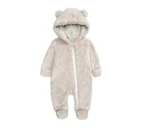 Giubbotto Bambina Imbottito Cappotto da bambino con piedi per neonato Tuta sportiva Pagliaccetto Giacca da ragazza Cappotto e giacca da ragazza in pile con cappuccio Giubbotto (Beige, 6-9 Months)