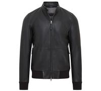 Giubbotto Bomber College Casuale in Pelle MA-1 Nero da Uomo