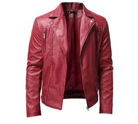 Giubbotto bomber da motociclista in ecopelle PU da uomo Giubbotto in pelle da uomo Primavera e autunno inverno Blazer bavero PU Cappotti da tuta in ecopelle Giubbotto casual stile motociclista Giacca