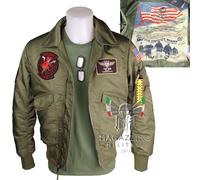 Giubbotto Bomber militare TOP GUN Maverick CWU-45 Colletto Imbottito Invernale V