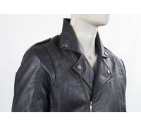 GIUBBOTTO CENSURED ECOPELLE NERO TIPO CHIODO CHIUSURA ZIP INTERNO TRAPUNTA