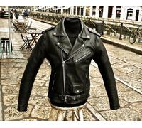 Giubbotto chiodo pelle originale uomo marlon brando perfecto rock Guendj