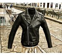 Giubbotto chiodo pelle originale uomo marlon brando perfecto rock Guendj