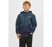 JACK&JONES JUNIOR JJERUSH Hood Bomber Noos Jnr, Magical Forest/Detail:Navy Blazer/Nautical Blue Blocking, 152 Bambino