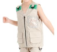 Giubbotto da per bambini, senza maniche, utilità per parco, zoo, campeggio, escursionismo, esplorazione, trekking, attività all'aperto, giochi di ruolo | Safari Scout Wilderness Cargo Maglia