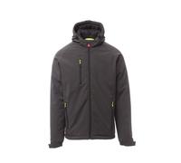 Giubbotto da Uomo Imbottito Payper Gale PAD Softshell impermeabile antivento Giacca con cappuccio idrorepellente 8000 mm H2O (IT, Testo, 5XL, Regular, Regular, Antracite)