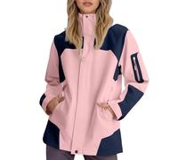 Giubbotto di Jeans Corto Donna Completo Montone Quadri Denim Zip Pelo Outdoor Elettrico Nappa Riscaldante Abbigliamento Petto Moderno Arcobaleno Floreale Sottile Raso Svasata Lay