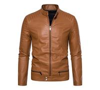 Giubbotto Di Pelle Uomo, Giacca Impermeabile Uomo In Pelle Resistente E Calda Con Cerniera Giubbotto In Vera Pelle Bovina Soffice E Resistente Giacca Di Pelle Per La Vita Quotidiana E Lo Sport