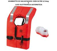 GIUBBOTTO DI SALVATAGGIO 150N OLTRE LE 6mg + LUCE ELETTRONICA AUTOMATICA