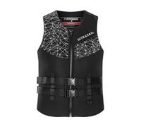 Giubbotto di Salvataggio for Adulti, Giubbotto di Sicurezza for Il Nuoto con Cinghie Regolabili, Attrezzatura di Salvataggio in Acqua for Kayak, Nautica, Pesca(Black,XL)