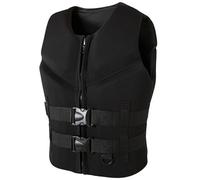 Giubbotto di Salvataggio in Neoprene Giubbotto da Nuoto per Adulti Bambini Giubbotto di Flottazione Portatile Giubbotto di Nuoto Regolabile per Sport Acquatici Pesca(Black,M58-70KG)