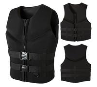 Giubbotto di salvataggio in neoprene per adulti, regolabile, per paddle boarding, giubbotto salvagente, giubbotto salvagente per sport acquatici, per kayak, surf, snorkeling, taglia M, 58-70 kg, ner