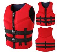 Giubbotto di salvataggio in neoprene per adulti, regolabile, per paddle boarding, giubbotto salvagente, giubbotto salvagente per sport acquatici, per kayak, surf, snorkeling, taglia M, 58-70 kg, ros
