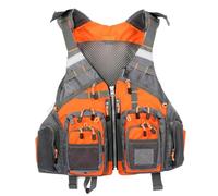 Giubbotto di Salvataggio per Adulti, Gilet di Salvataggio con Cinture Regolabili, Veste Leggera per Navigazione, Canoa e Pesca, Idoneo per Persone(Orange)